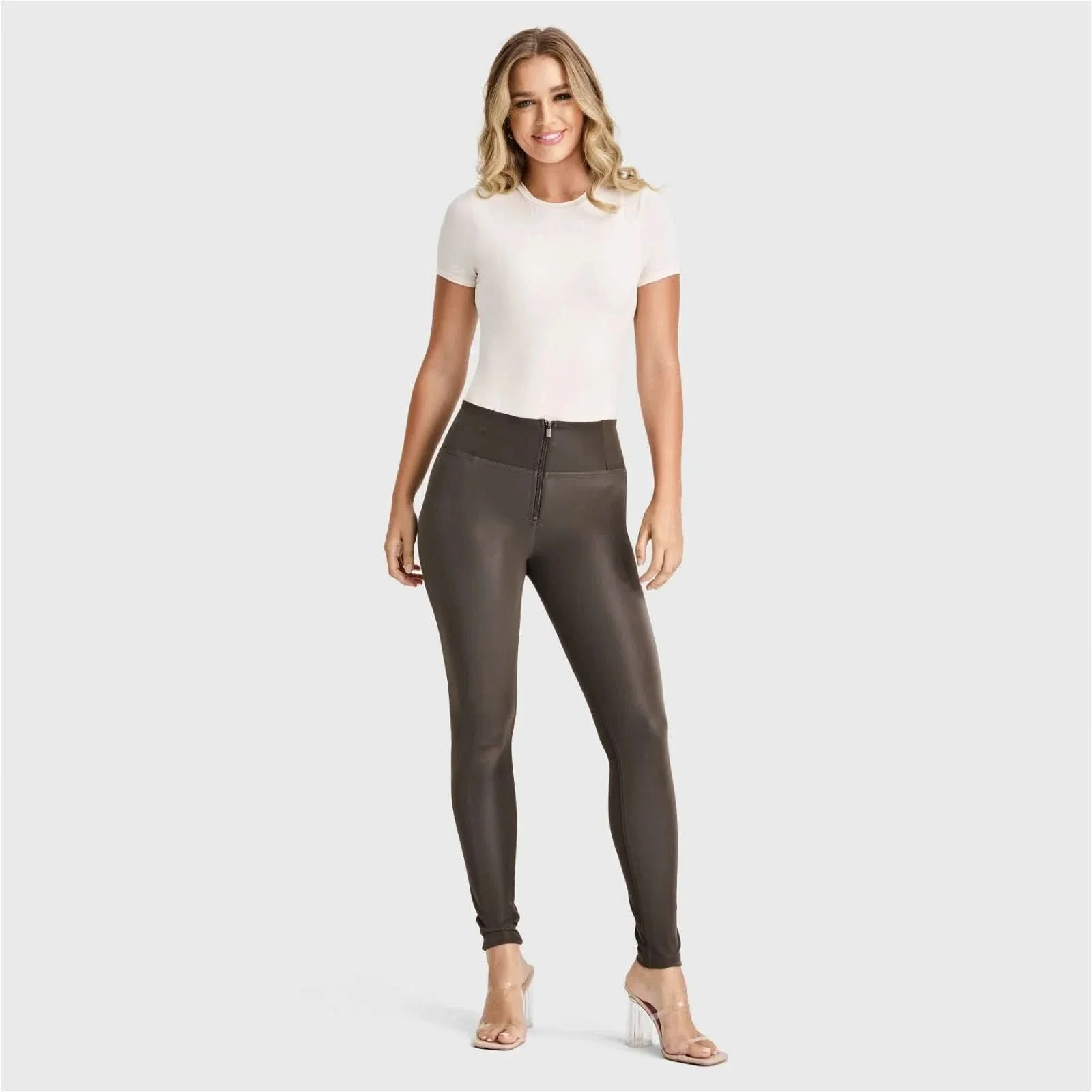 WRUP Velvet Leather - High Waisted - Full Length - Chocolate - Image 3