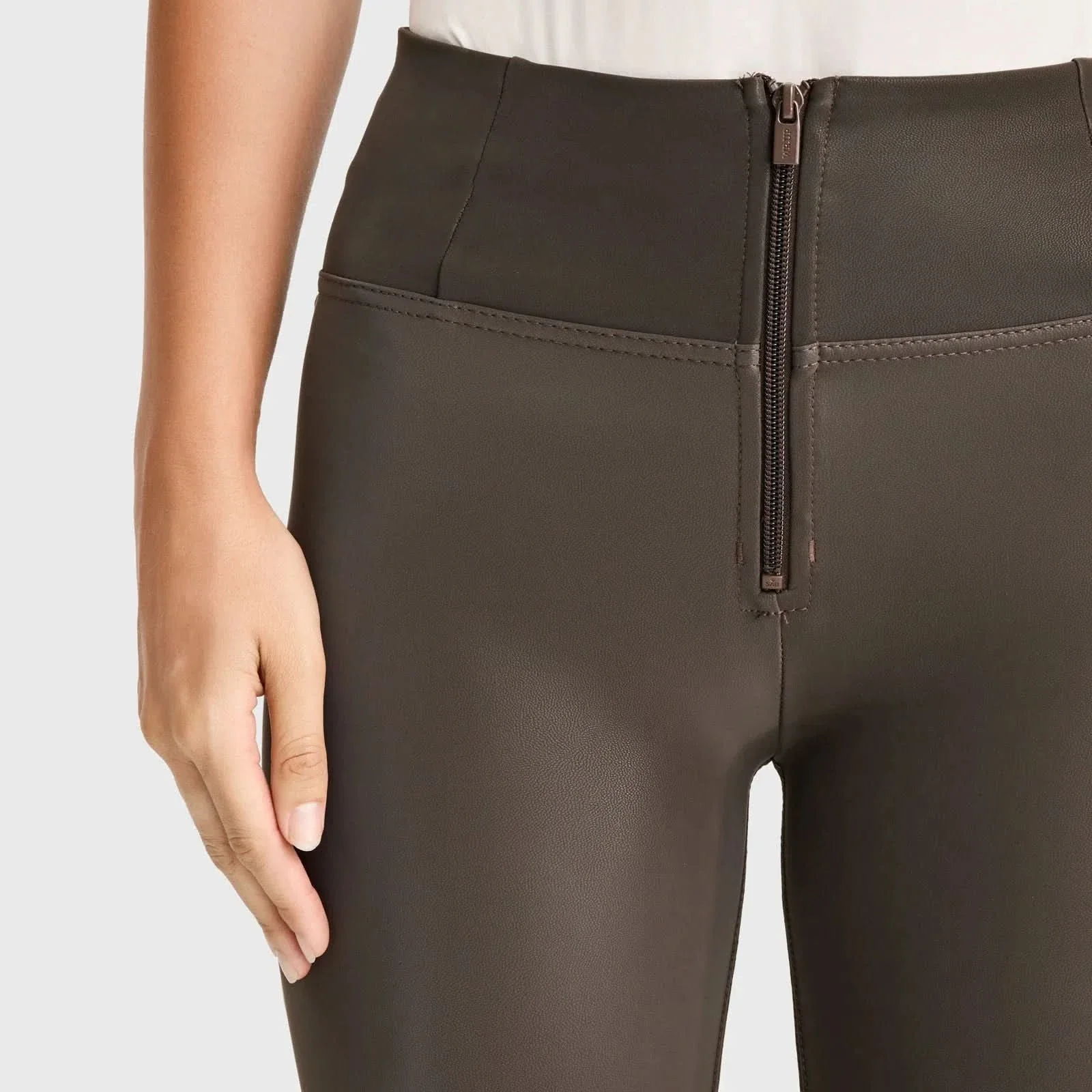 WRUP Velvet Leather - High Waisted - Full Length - Chocolate - Image 5